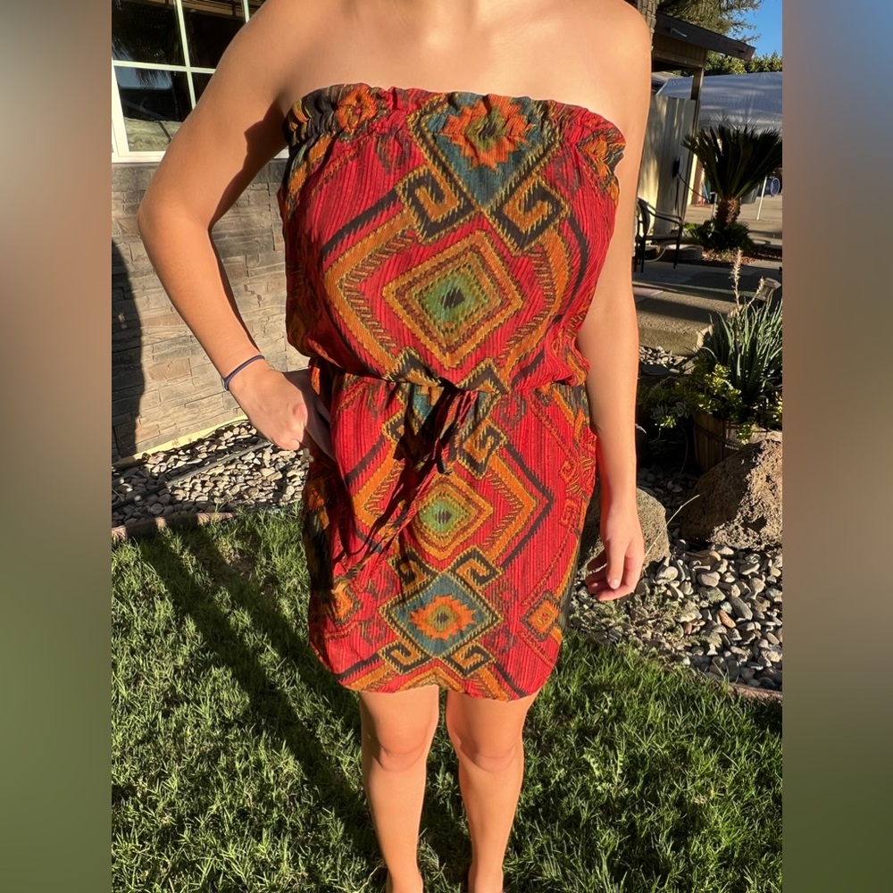 Strapless Babydoll Moroccan Dress (Medium)